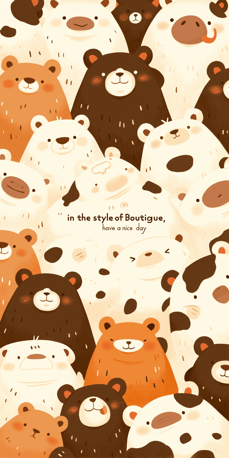Retro Bear Pals original repeating artwork