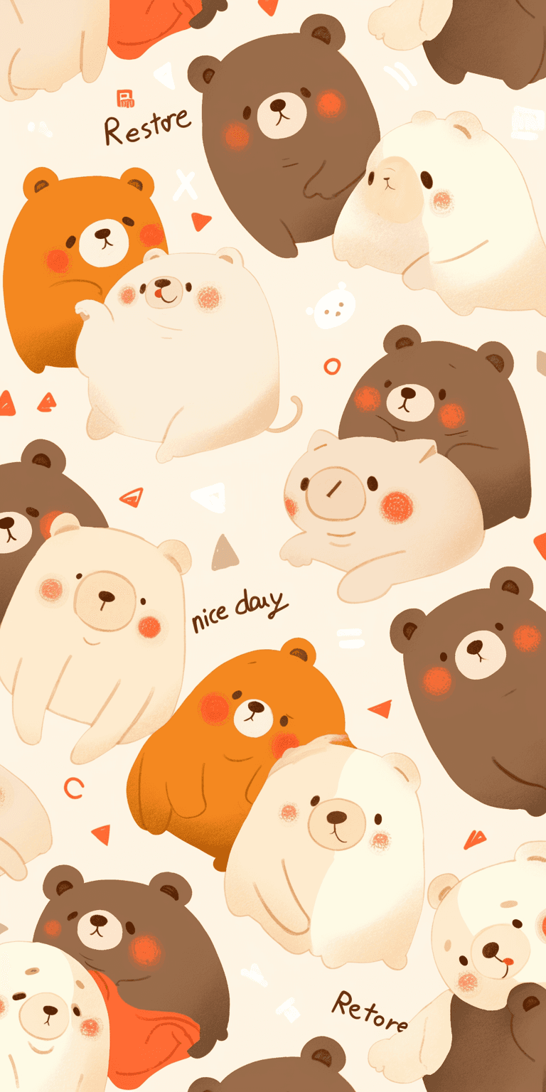 Retro Bear Club original repeating artwork