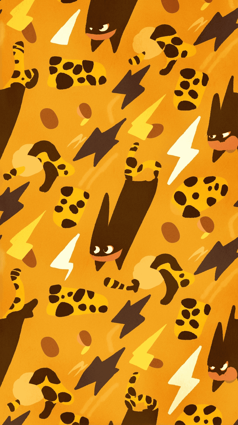 Retro Animals Starlight original repeating artwork