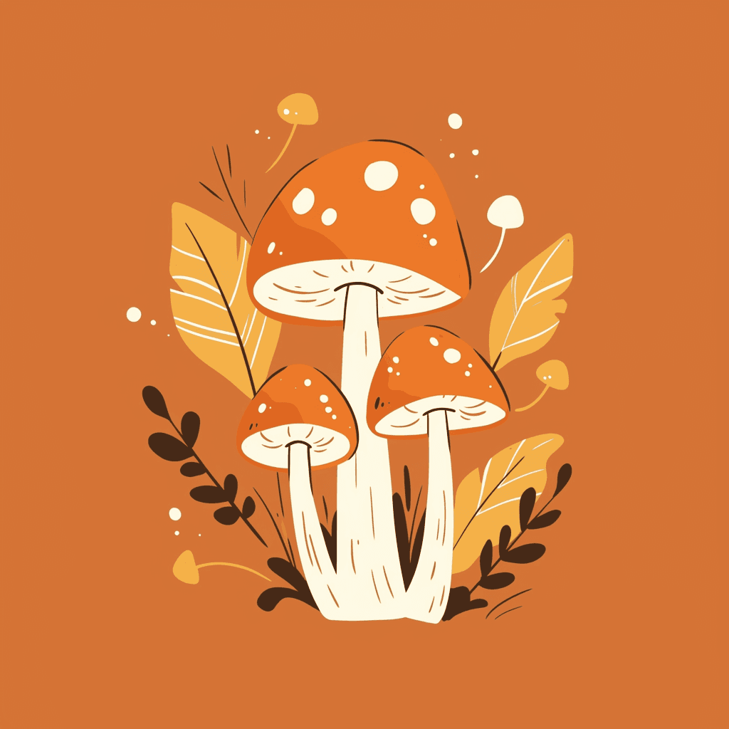 Retro Mushroom Crew original repeating artwork