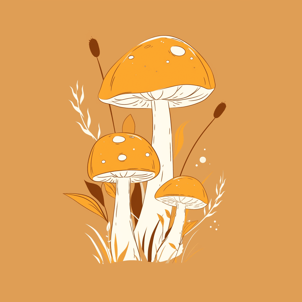 Retro Mushroom Tribe original repeating artwork