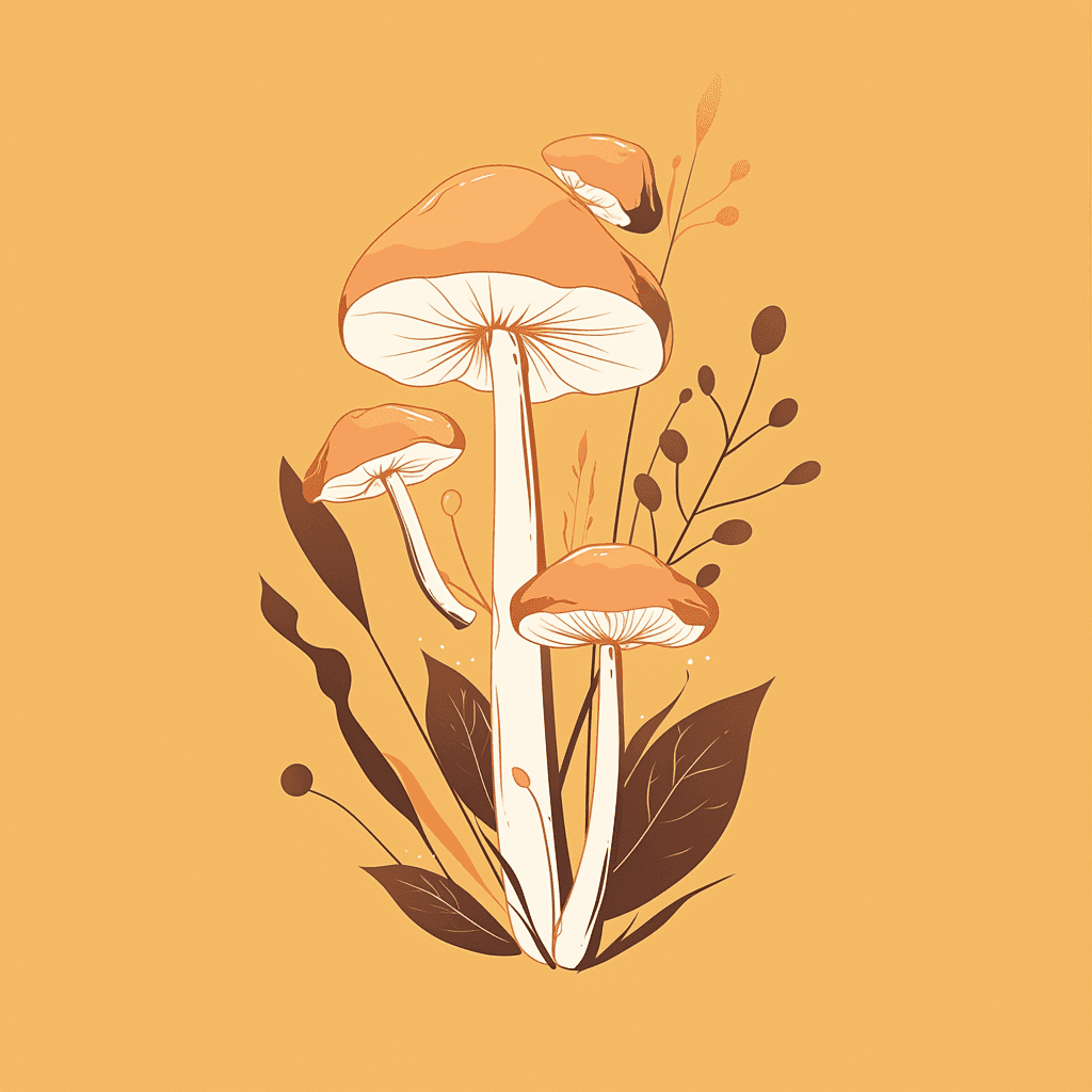 Retro Mushroom Team original repeating artwork