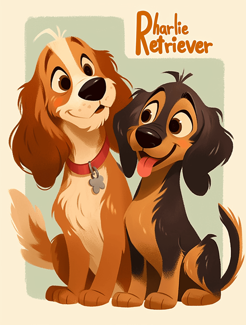 Retro Puppy Jam original repeating artwork