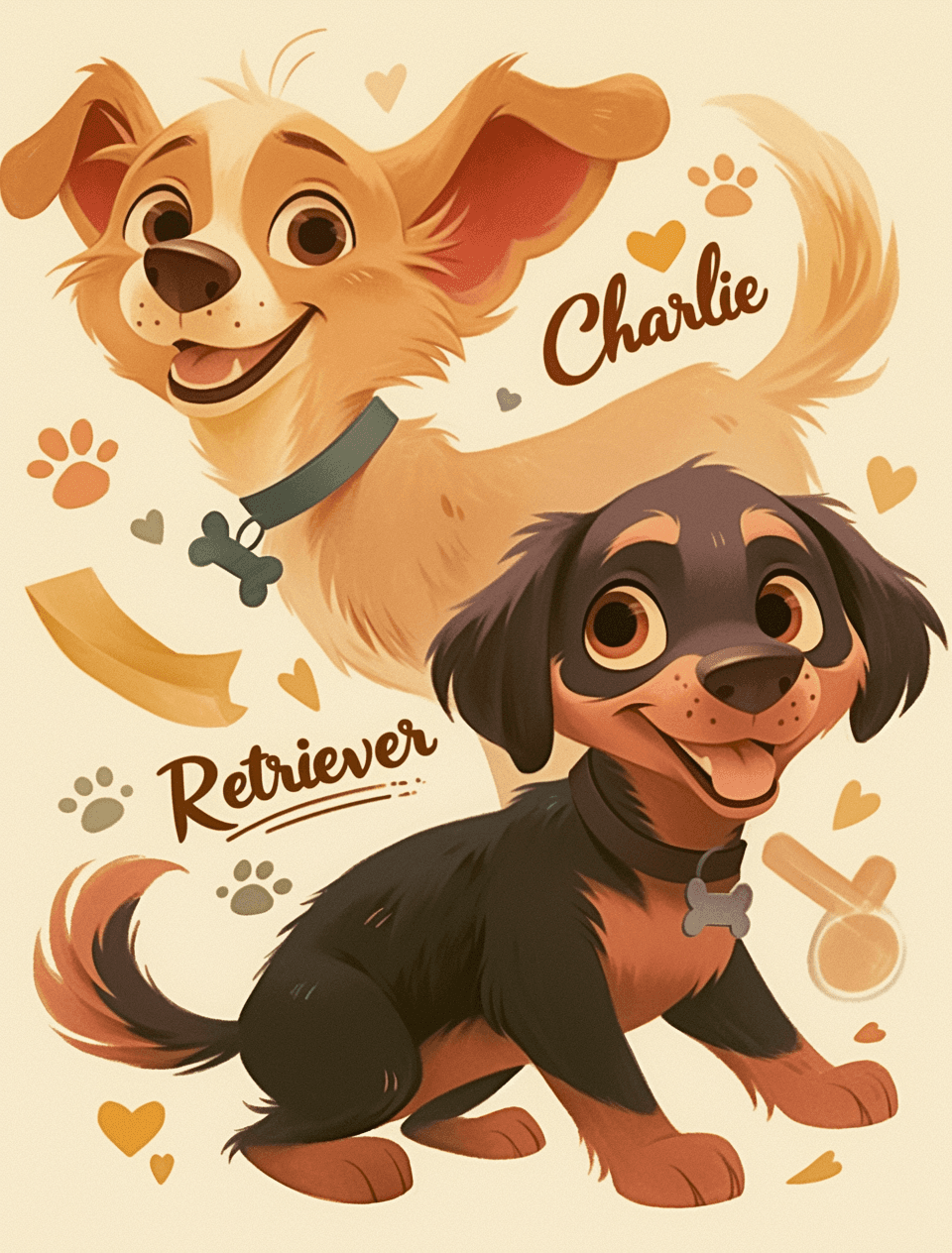 Retro Puppy Groove original repeating artwork