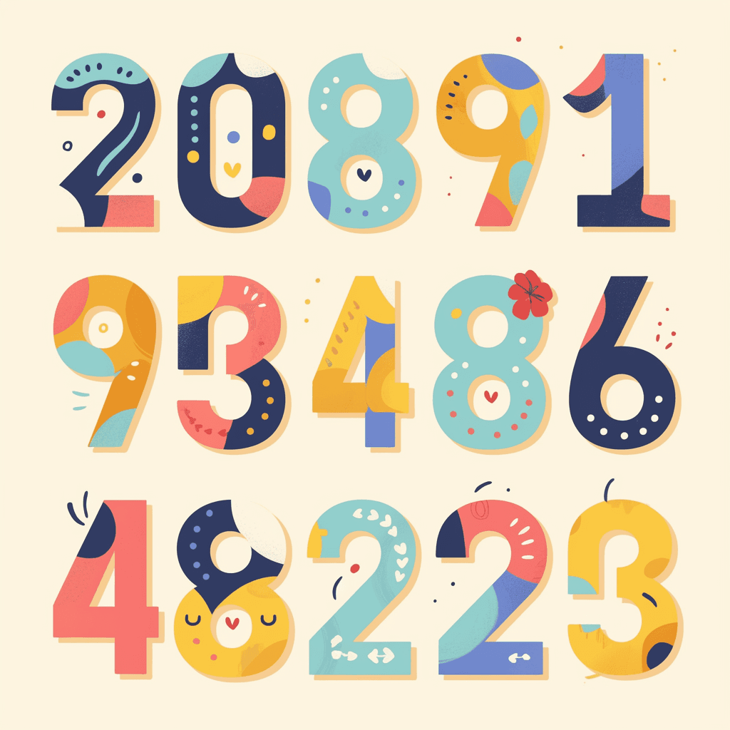 Number Duo original repeating artwork