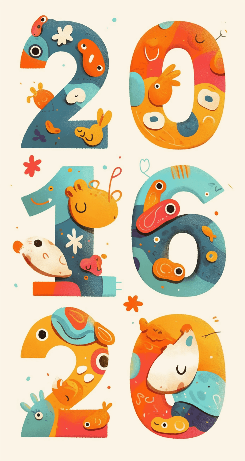Number Pop original repeating artwork