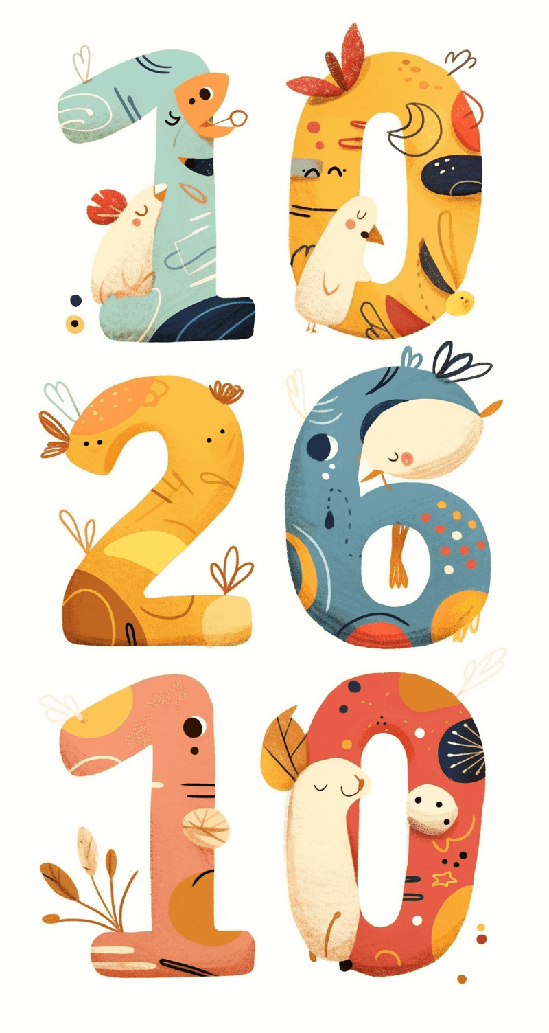 Number Party original repeating artwork