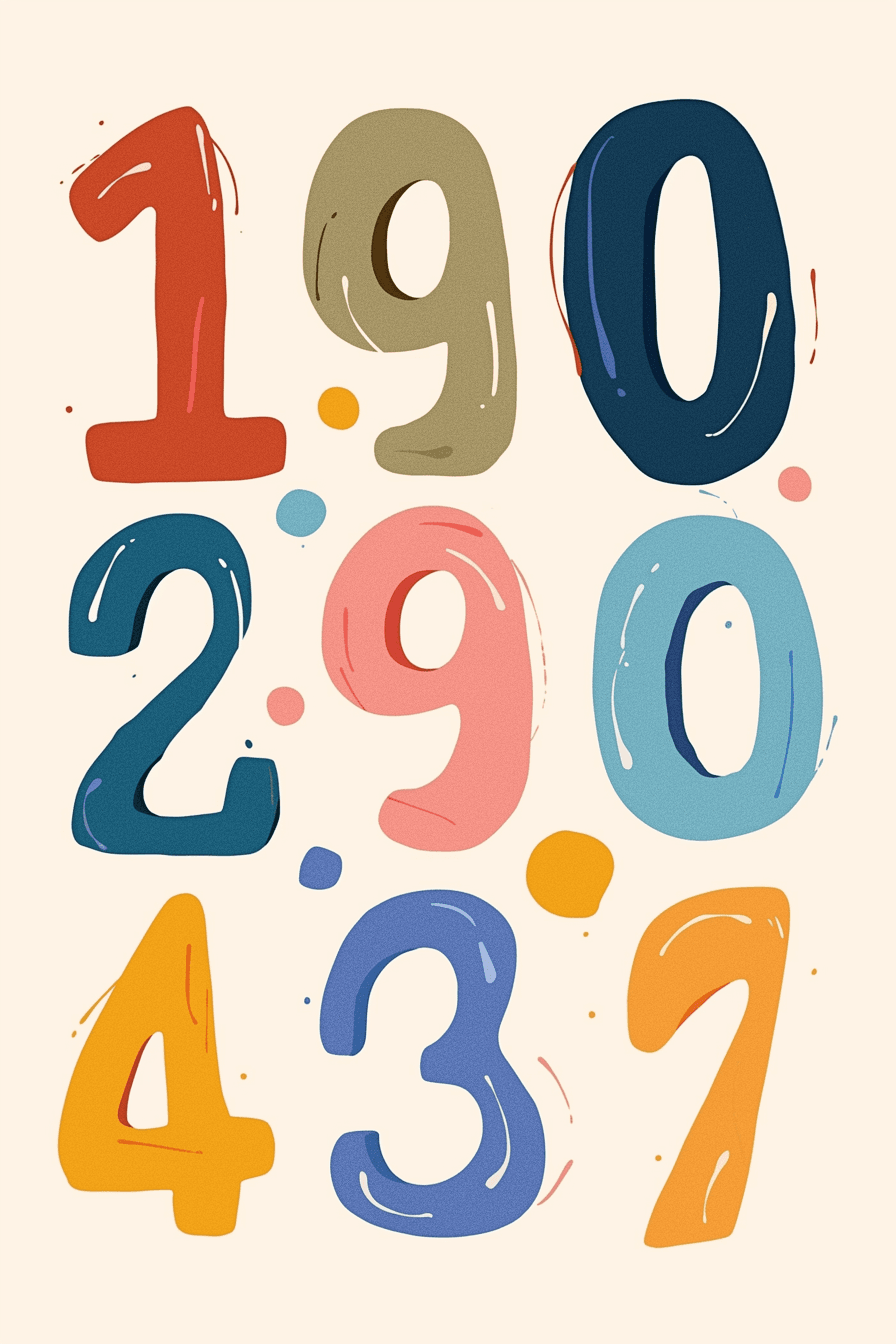 Number Flow original repeating artwork