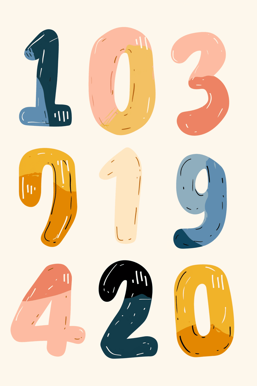 Number 135 original repeating artwork