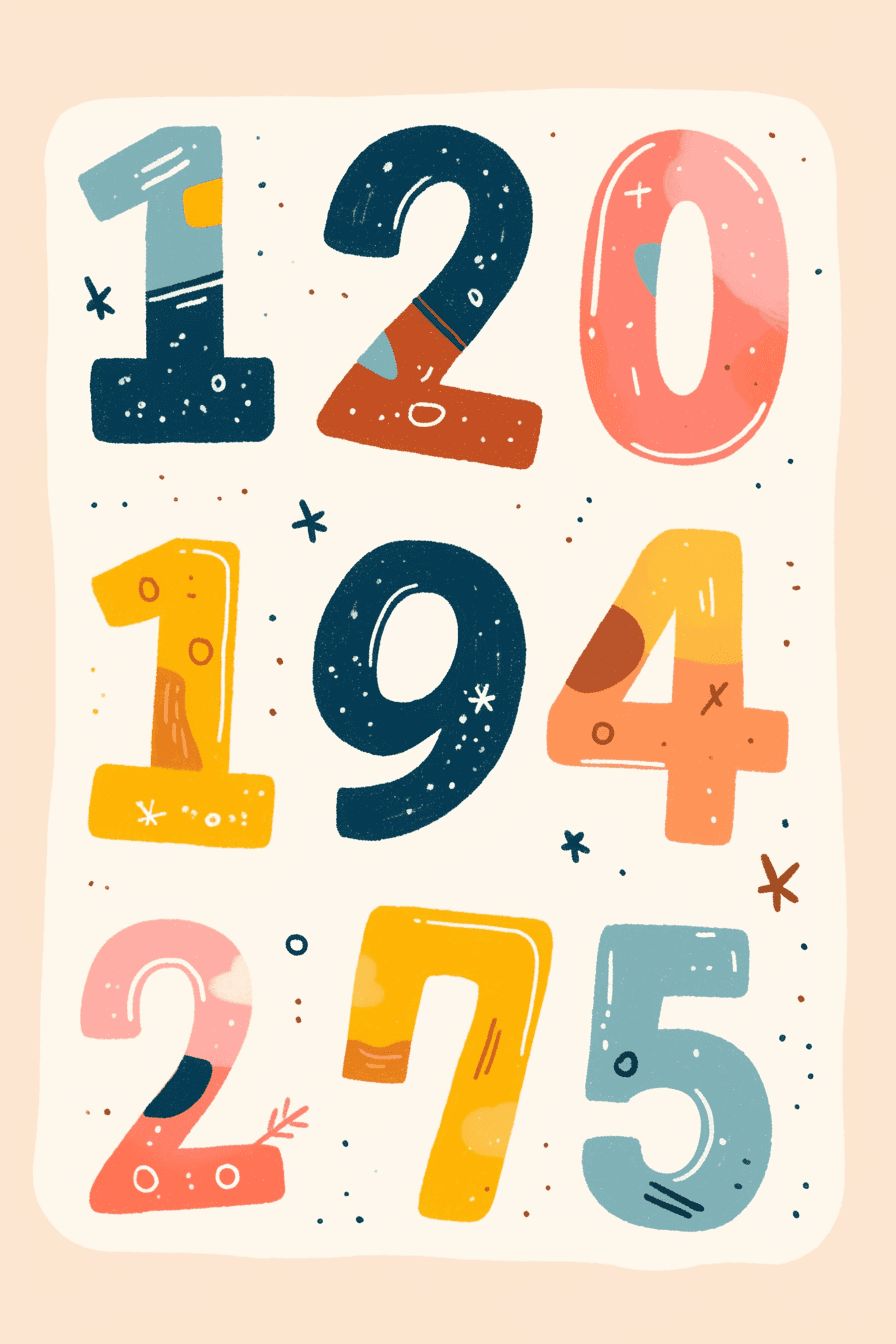 Number 119 original repeating artwork