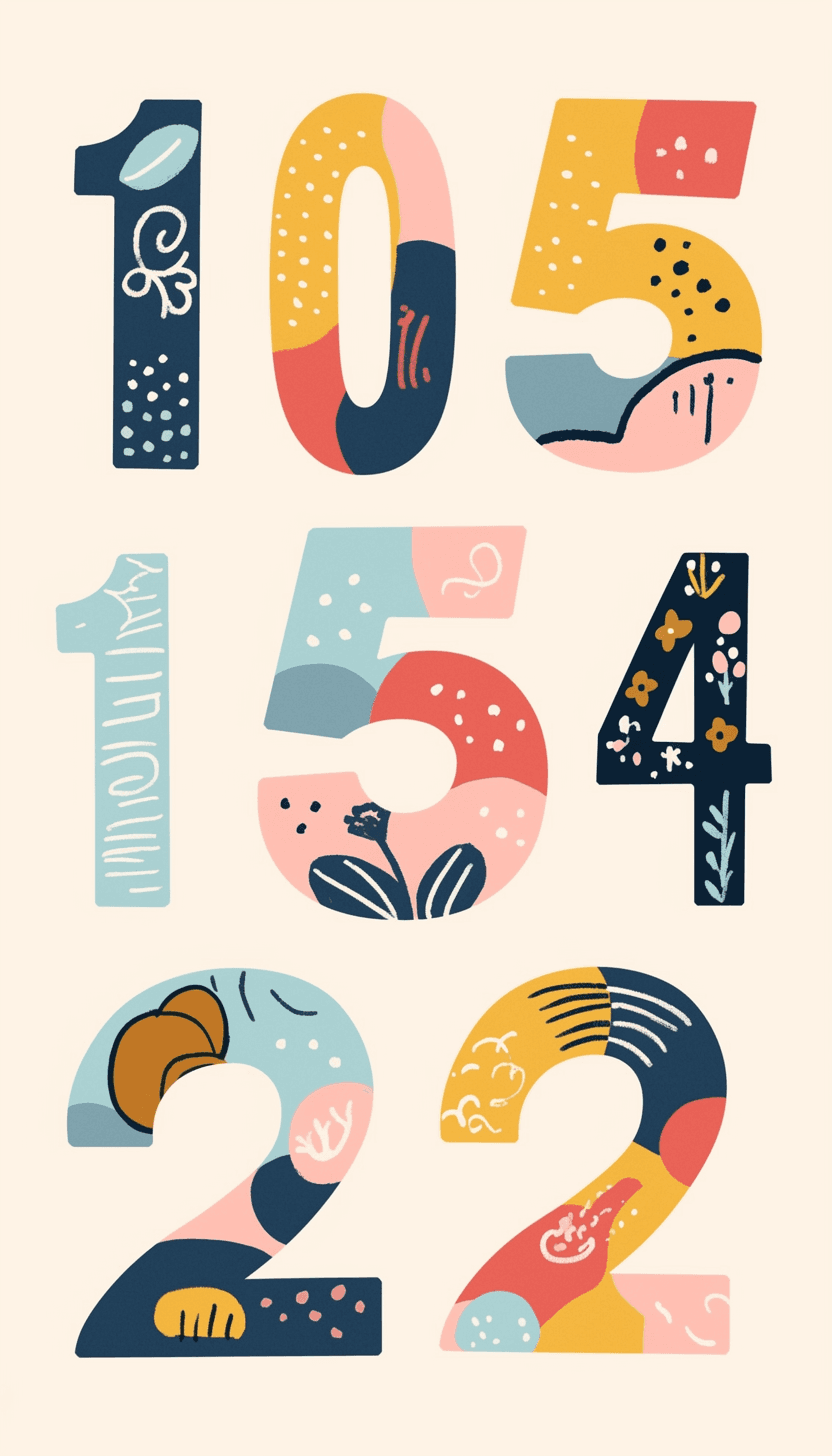 Number Glow original repeating artwork