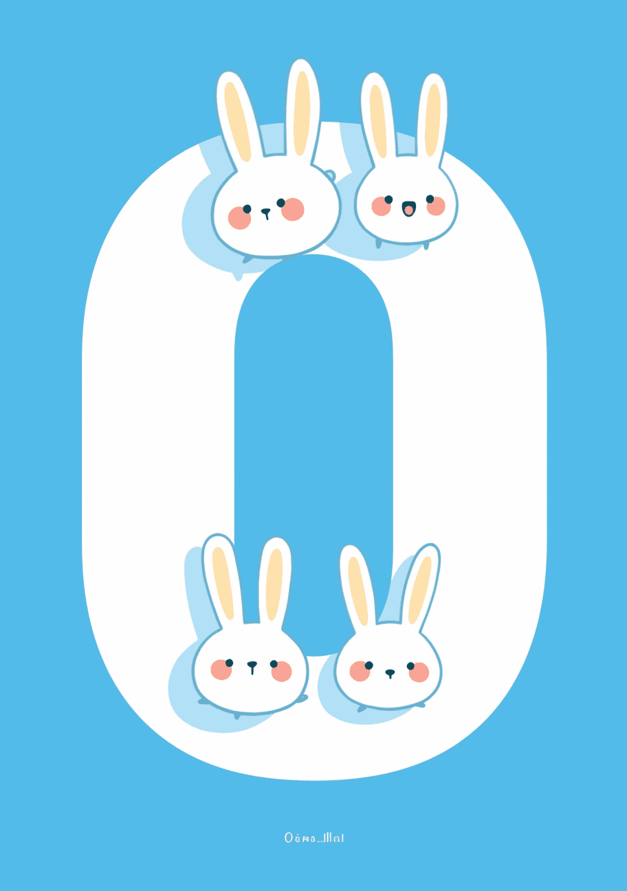Animal Number Sprint original repeating artwork