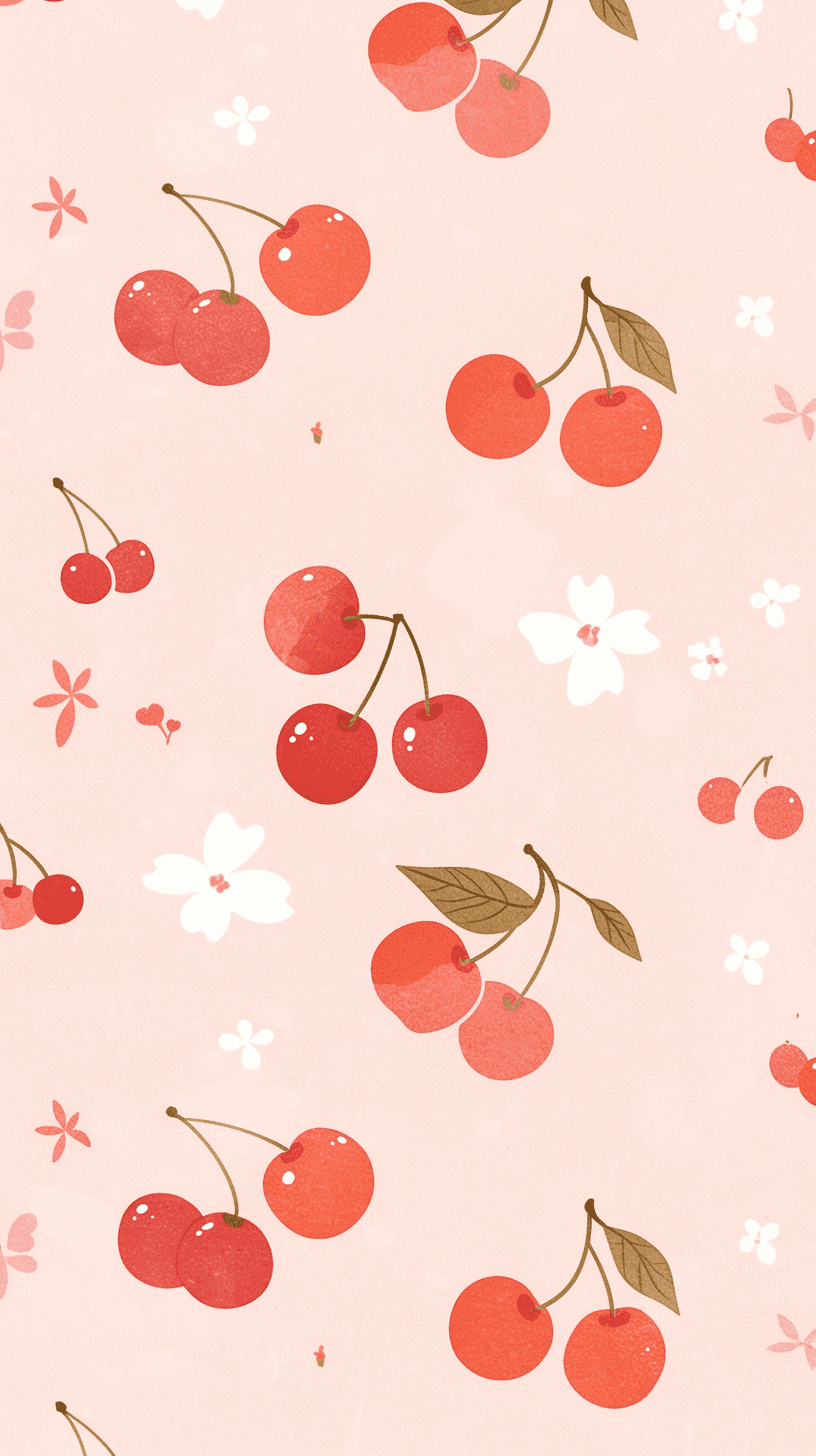 Fresh Cherry Pals original repeating artwork