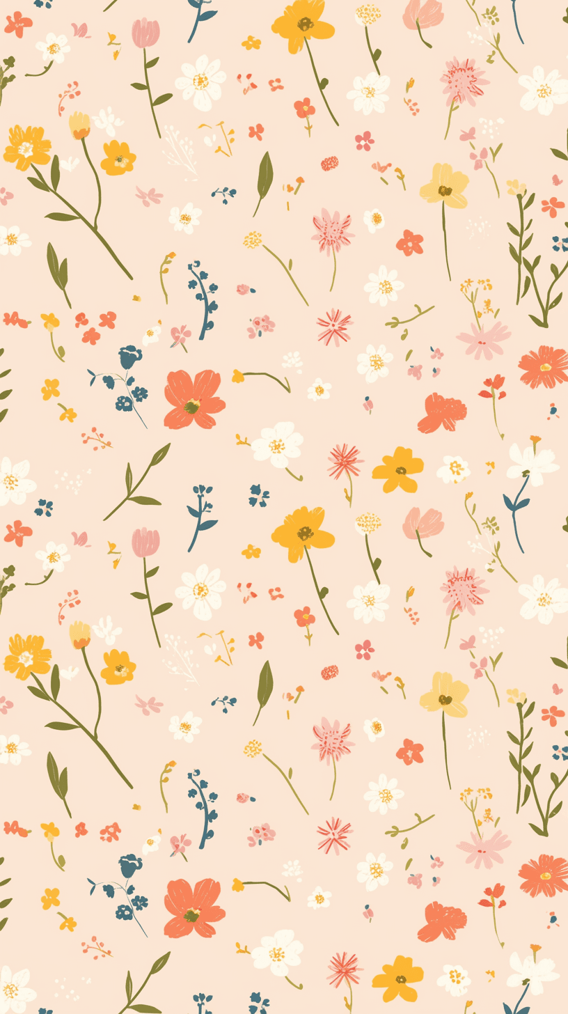 Fresh Bloom Ivory original repeating artwork