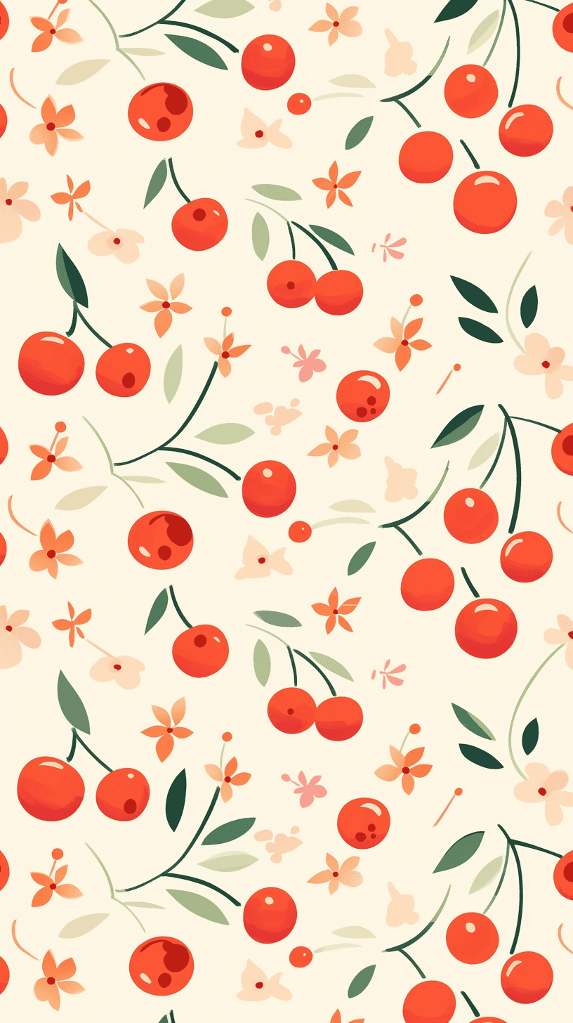 Fresh Cherry Bop original repeating artwork
