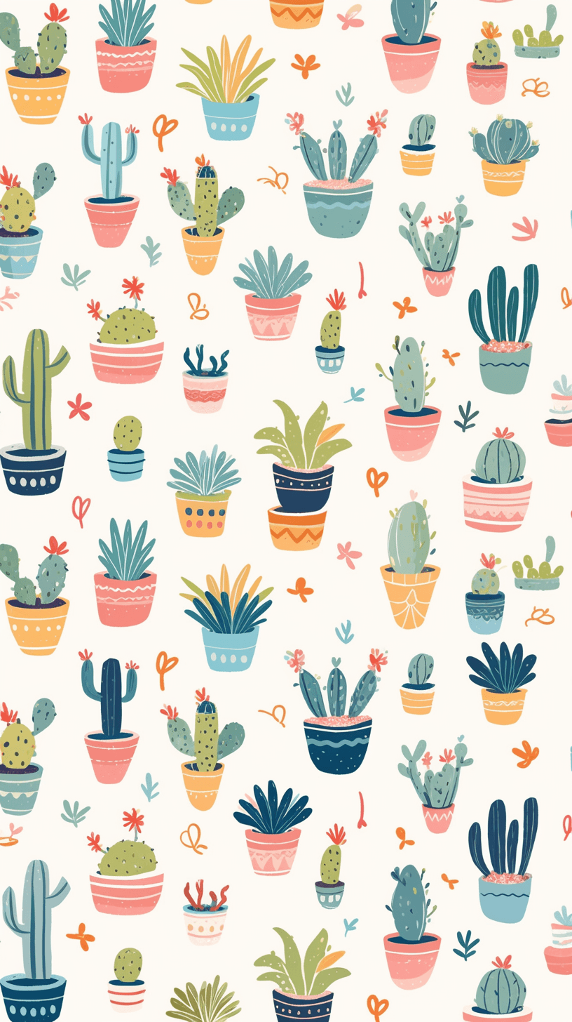 Fresh Cactus Fair original repeating artwork