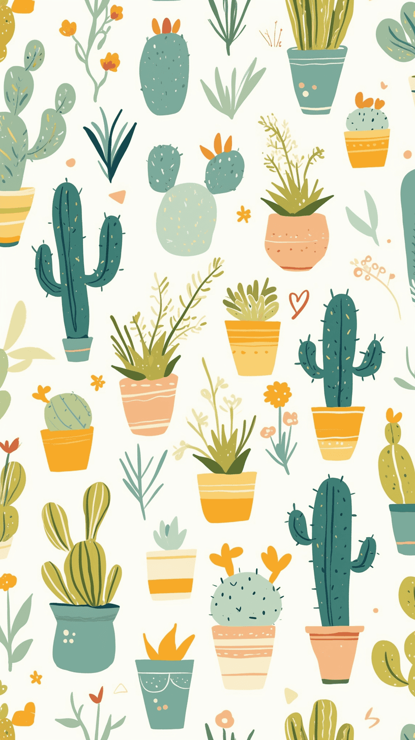 Fresh Cactus Rush original repeating artwork