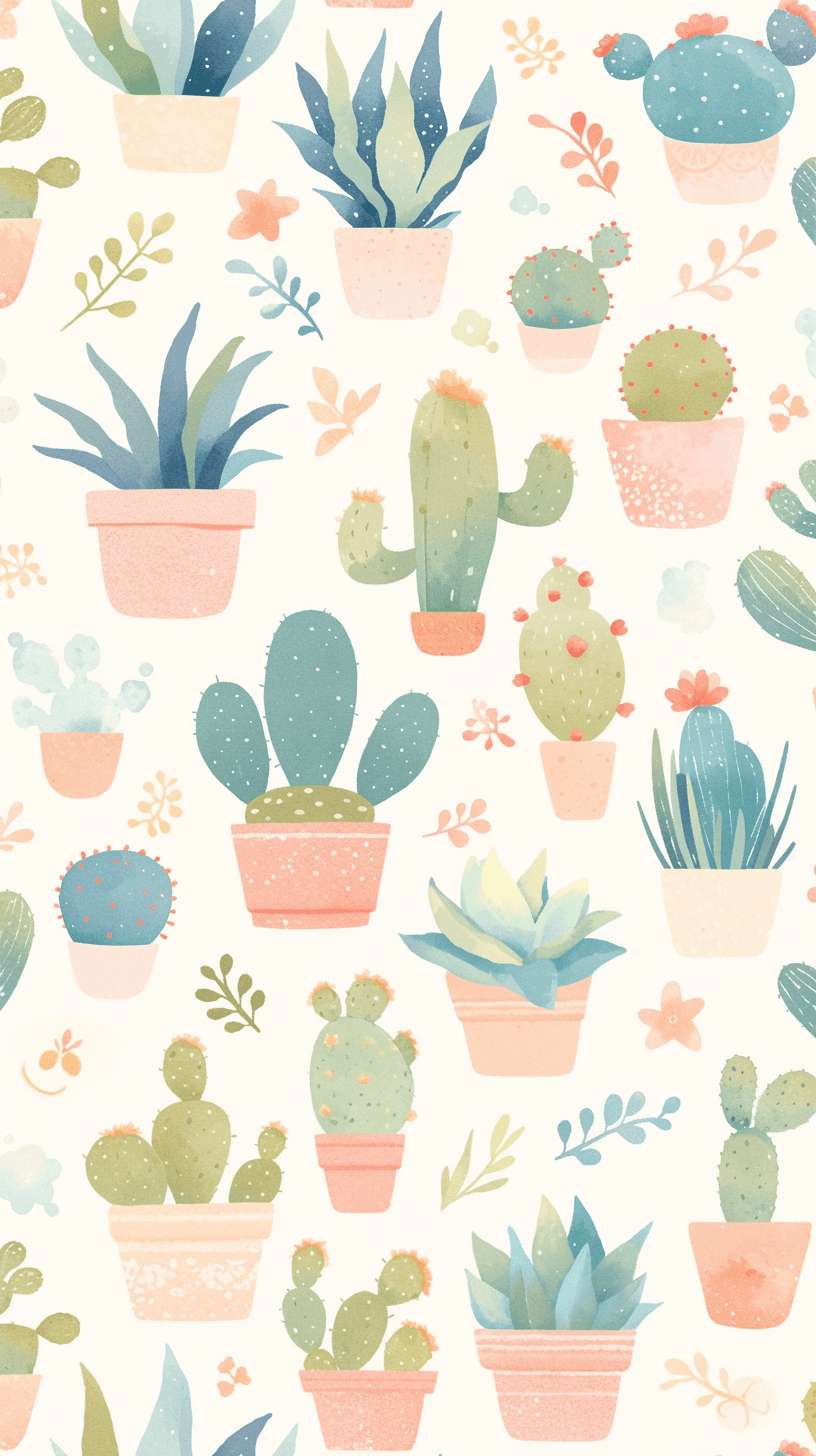 Fresh Cactus Groove original repeating artwork
