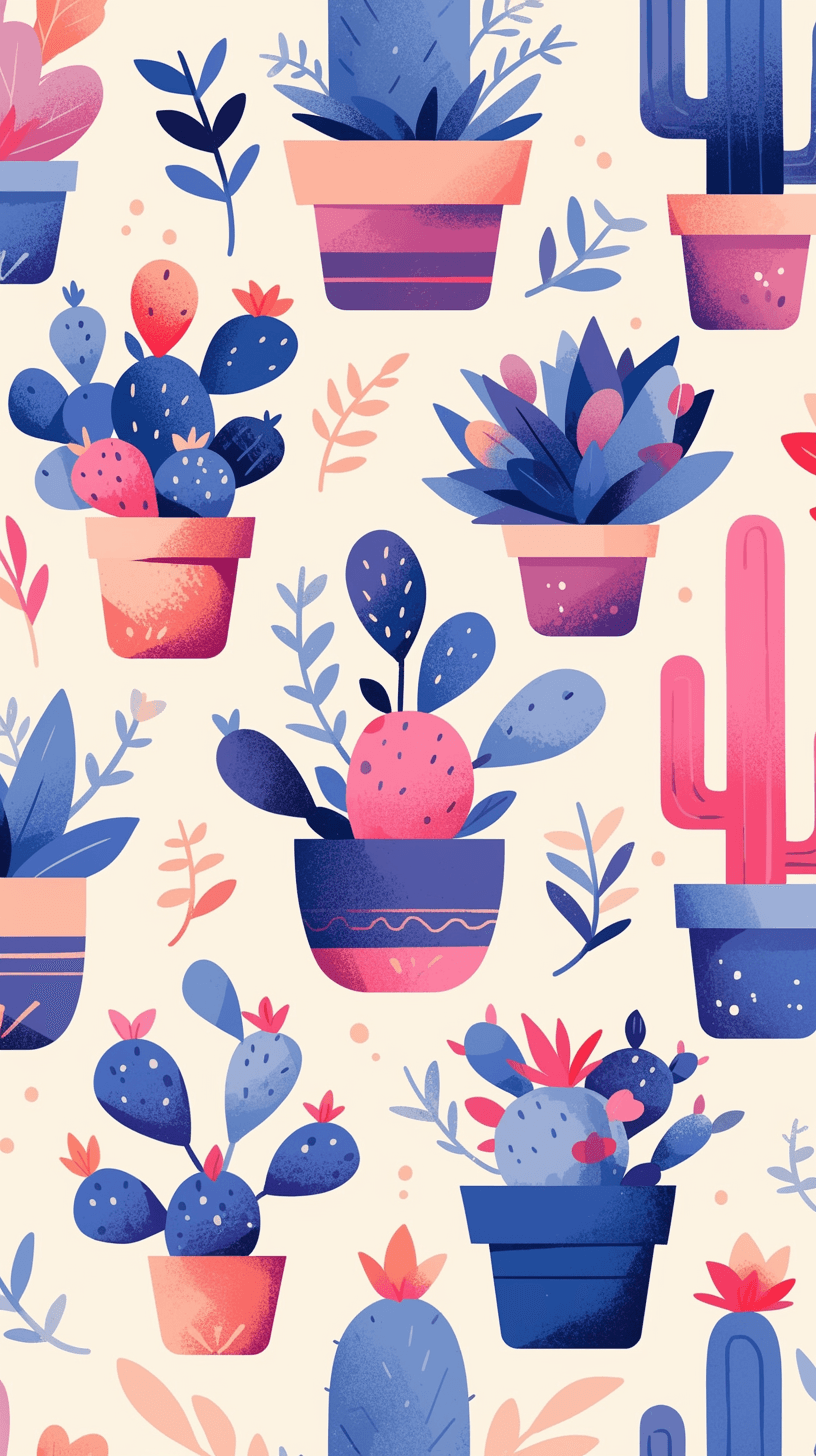 Fresh Cactus Parade original repeating artwork
