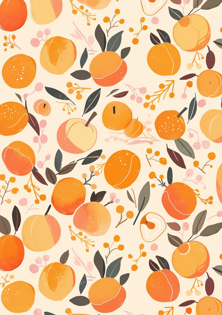 Fresh Fruit Parade original repeating artwork