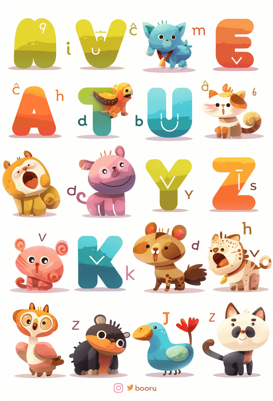 Cartoon Letter Slide original repeating artwork