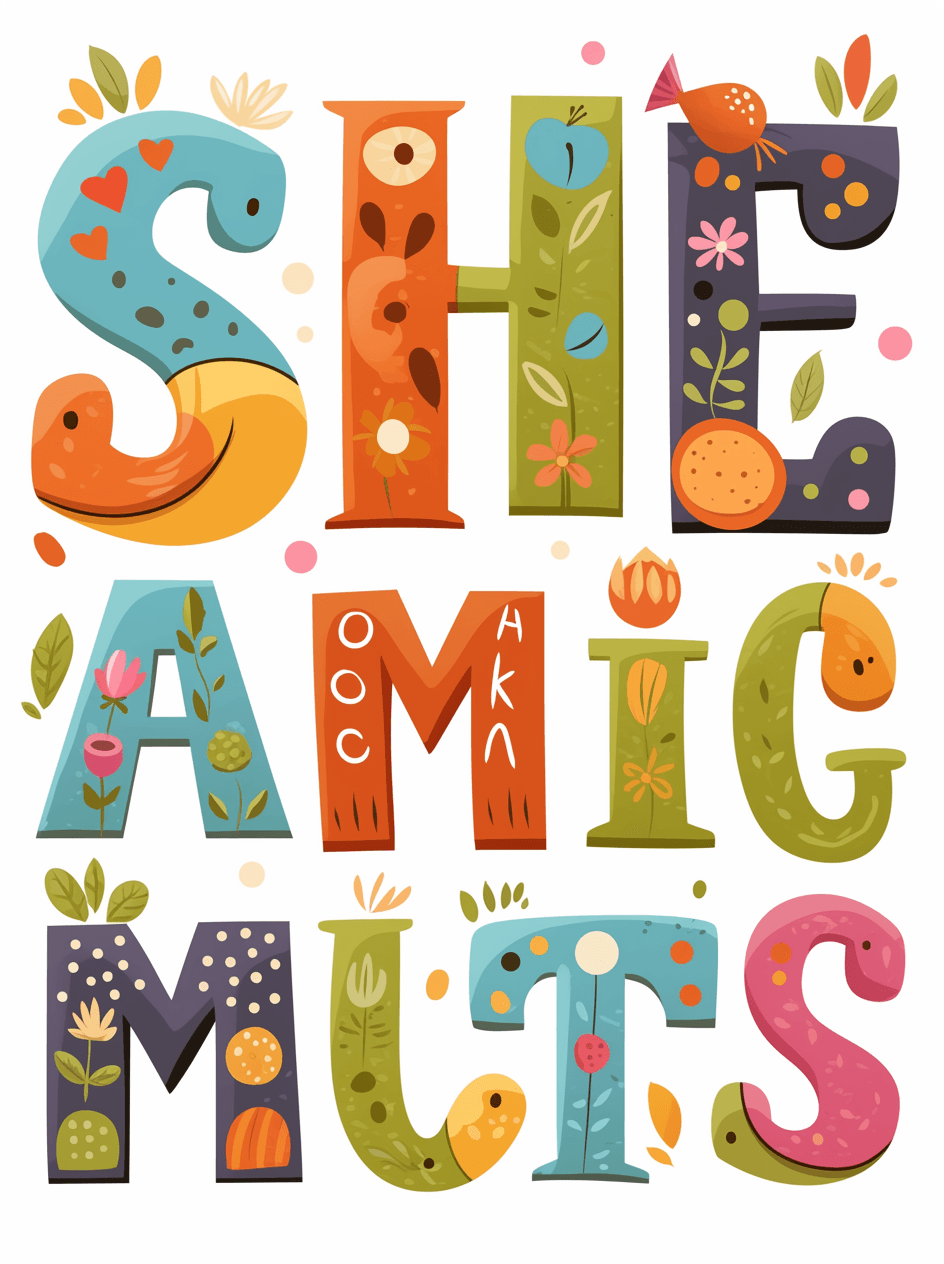 Cartoon Letter 005 original repeating artwork