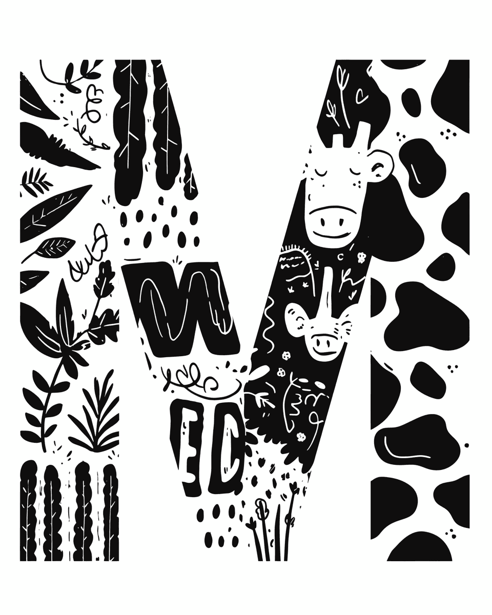 Cartoon Letter 002 original repeating artwork