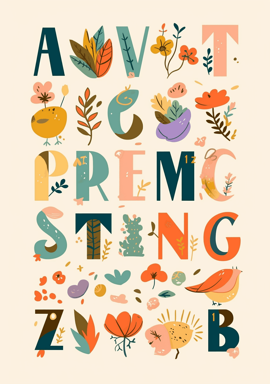 Letter Point original repeating artwork