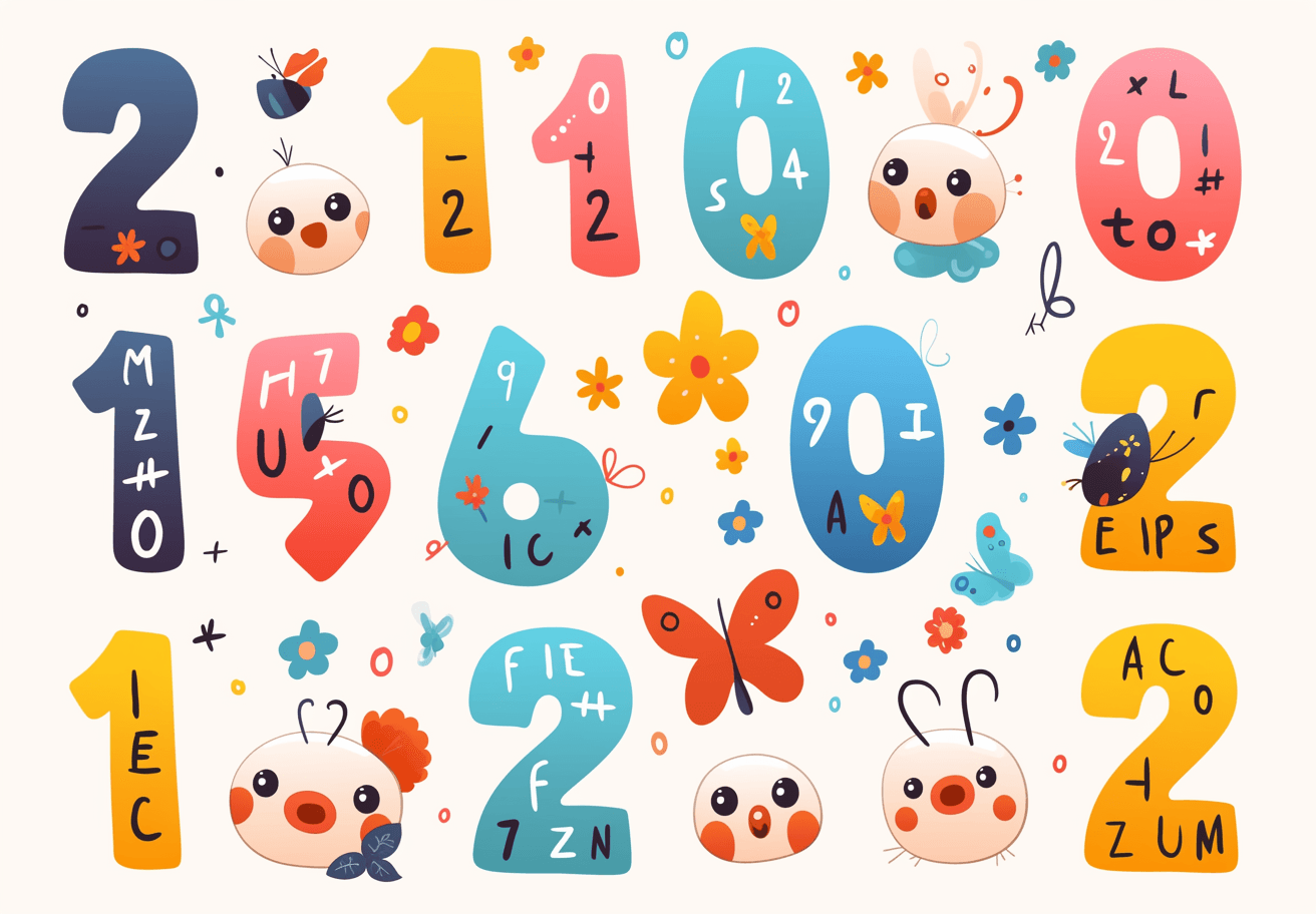 Cute Number 004 original repeating artwork