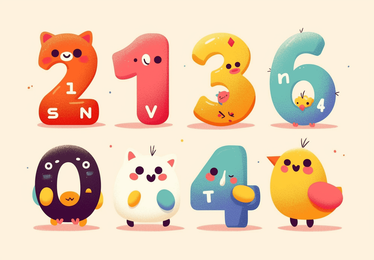 Cute Number Track original repeating artwork