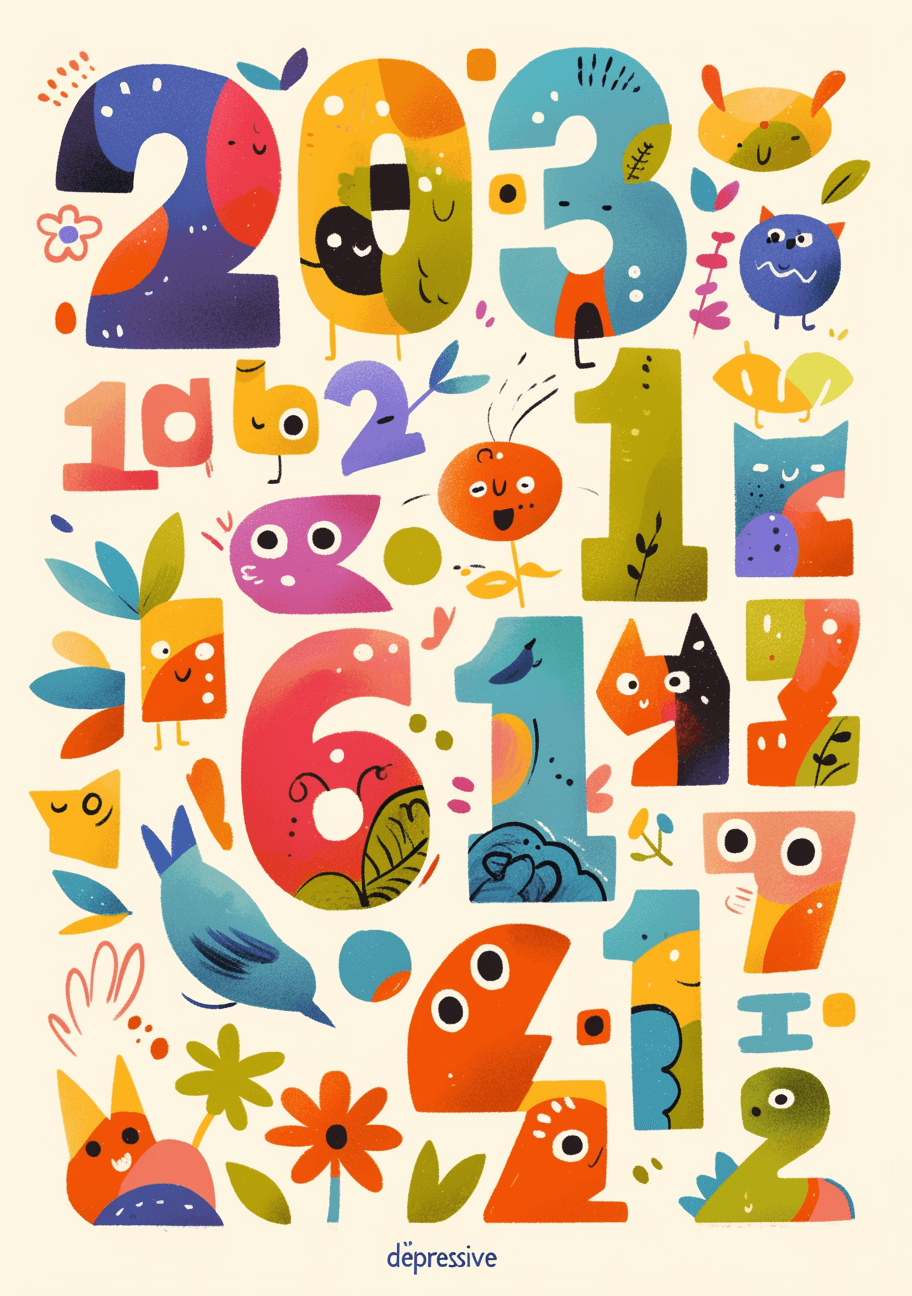 Cute Number Crew original repeating artwork