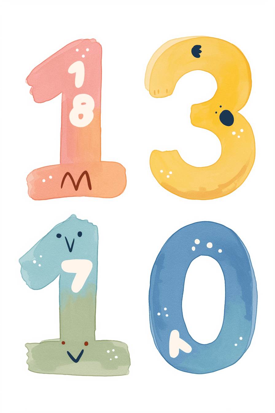 Cute Number 007 original repeating artwork