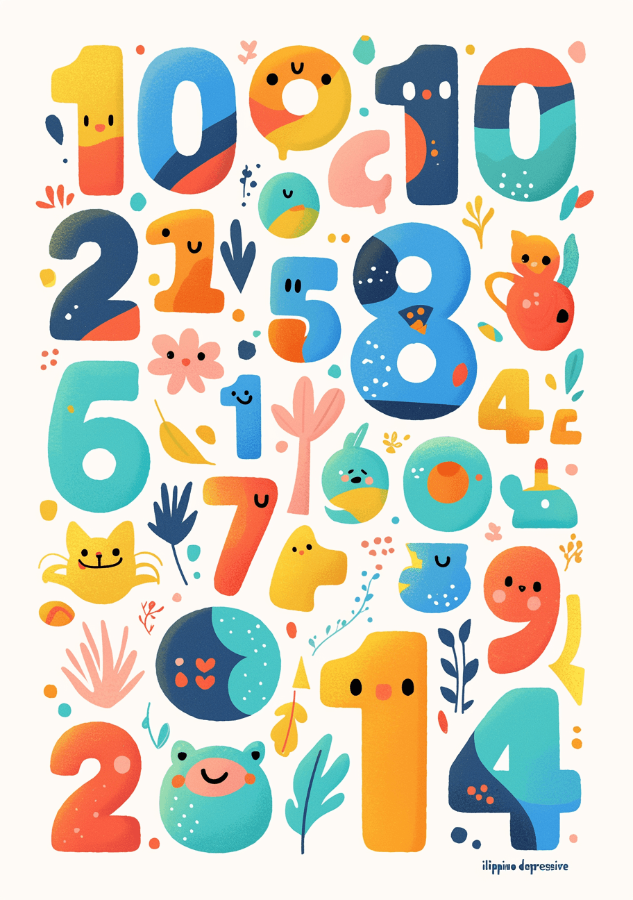 Number Tune original repeating artwork