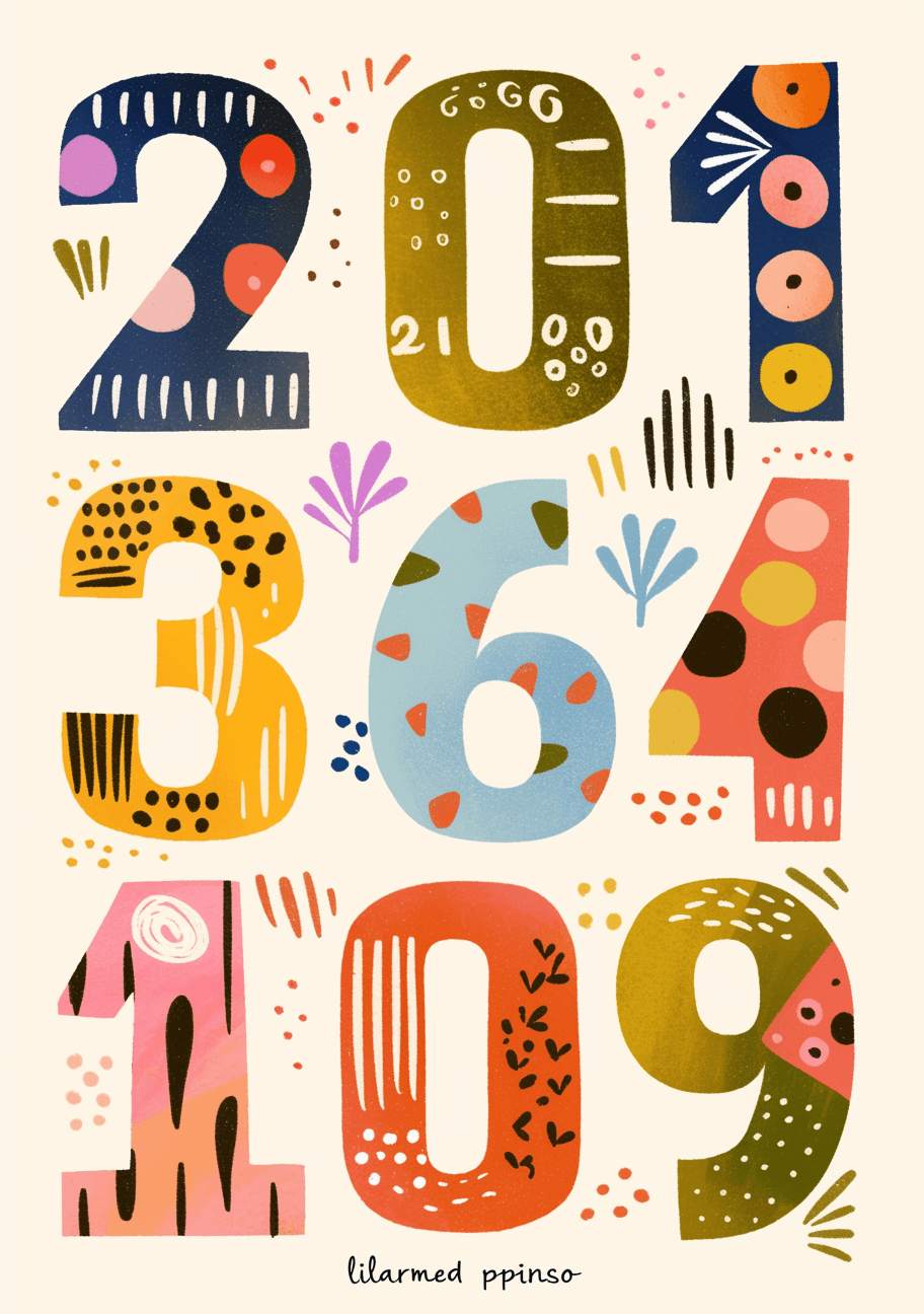 Number Summit original repeating artwork