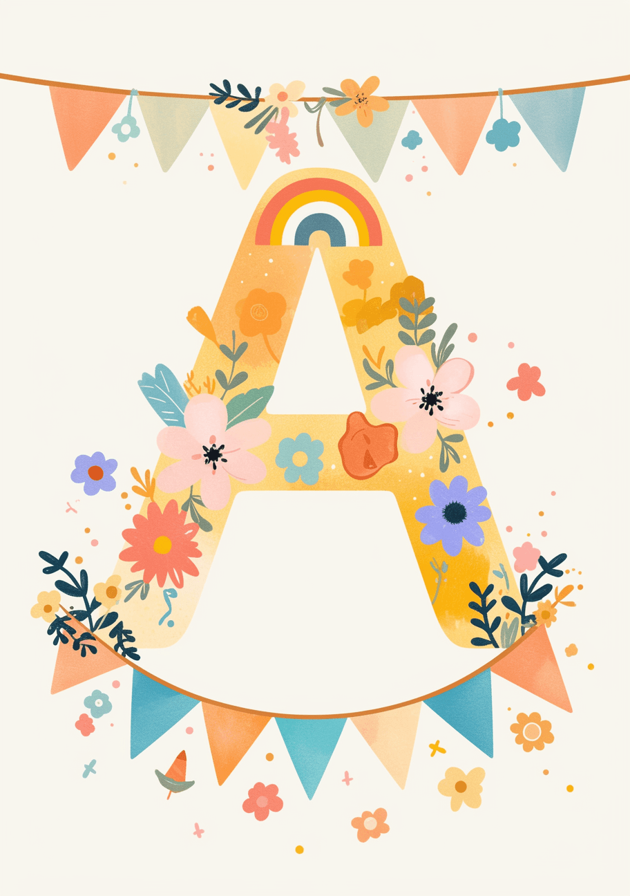 Geo Letter Carnival original repeating artwork