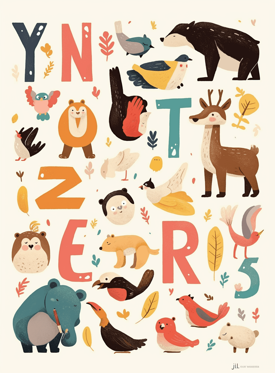 Geo Letter Parade original repeating artwork