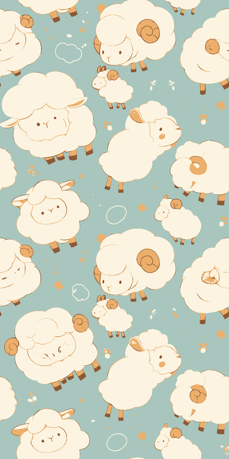 Sheep Zoom original repeating artwork
