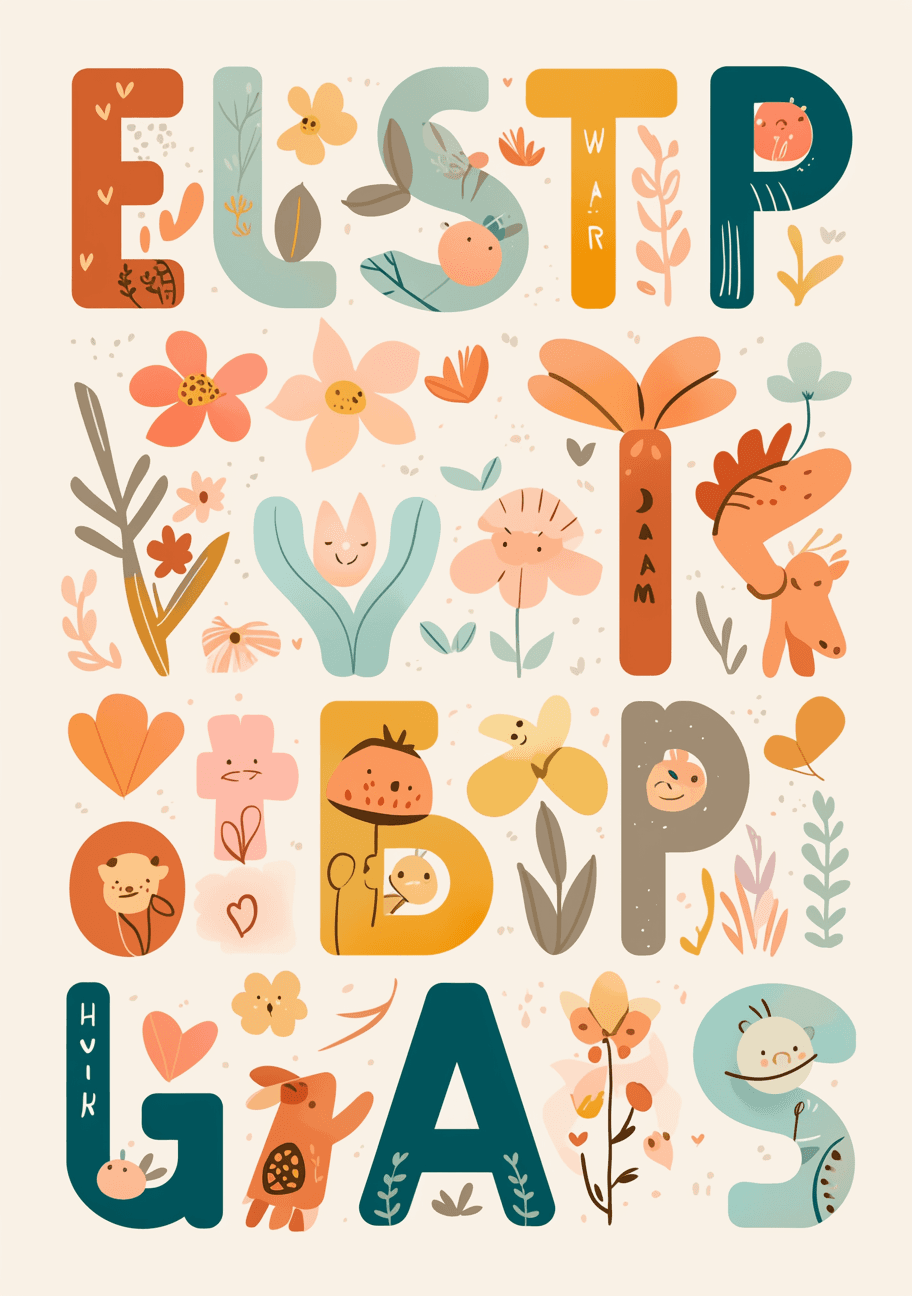 Geo Letter Flip original repeating artwork