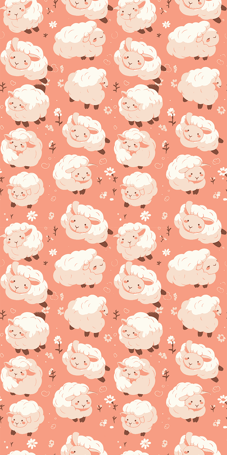 Sheep Bounce original repeating artwork