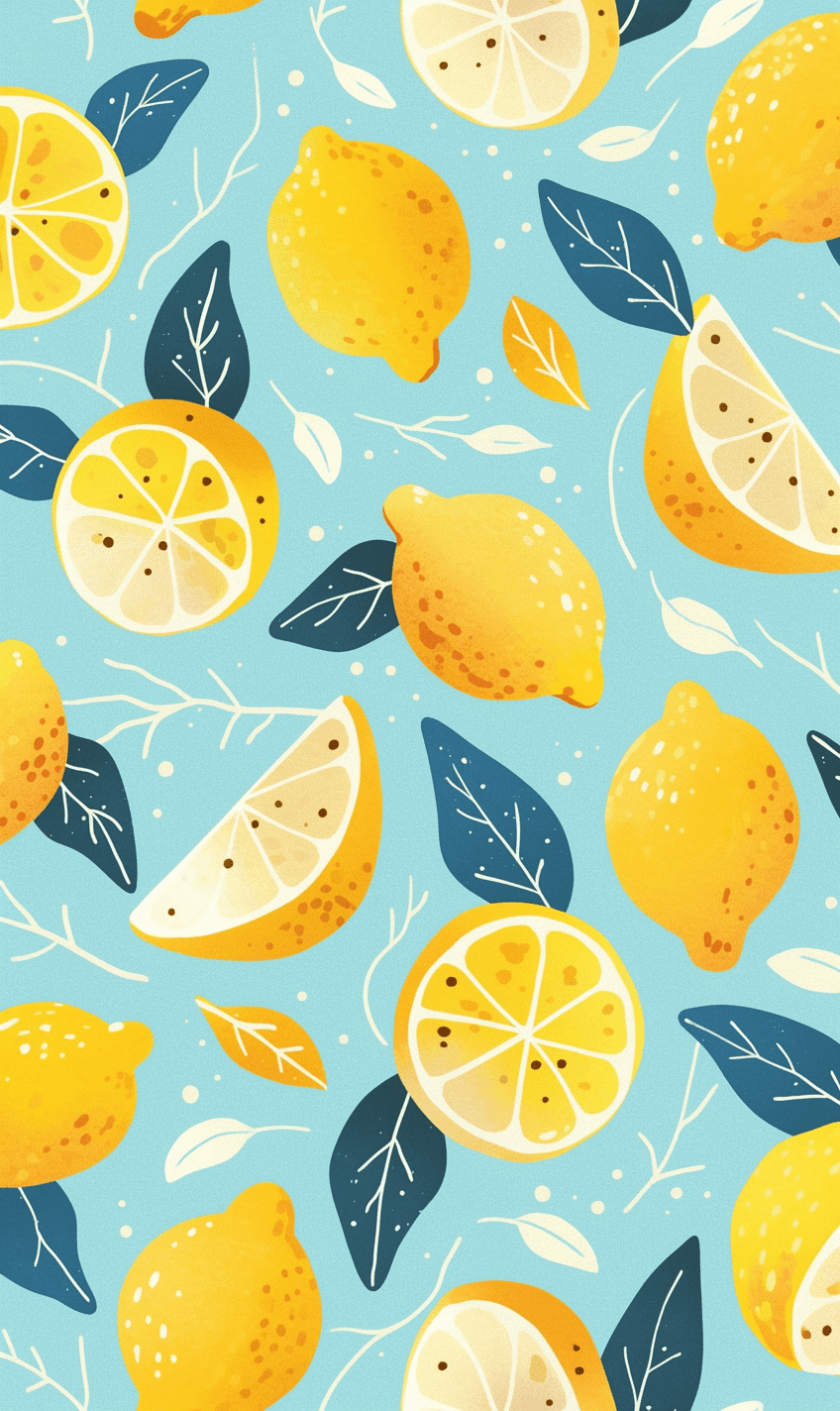 Lemon Autumn original repeating artwork