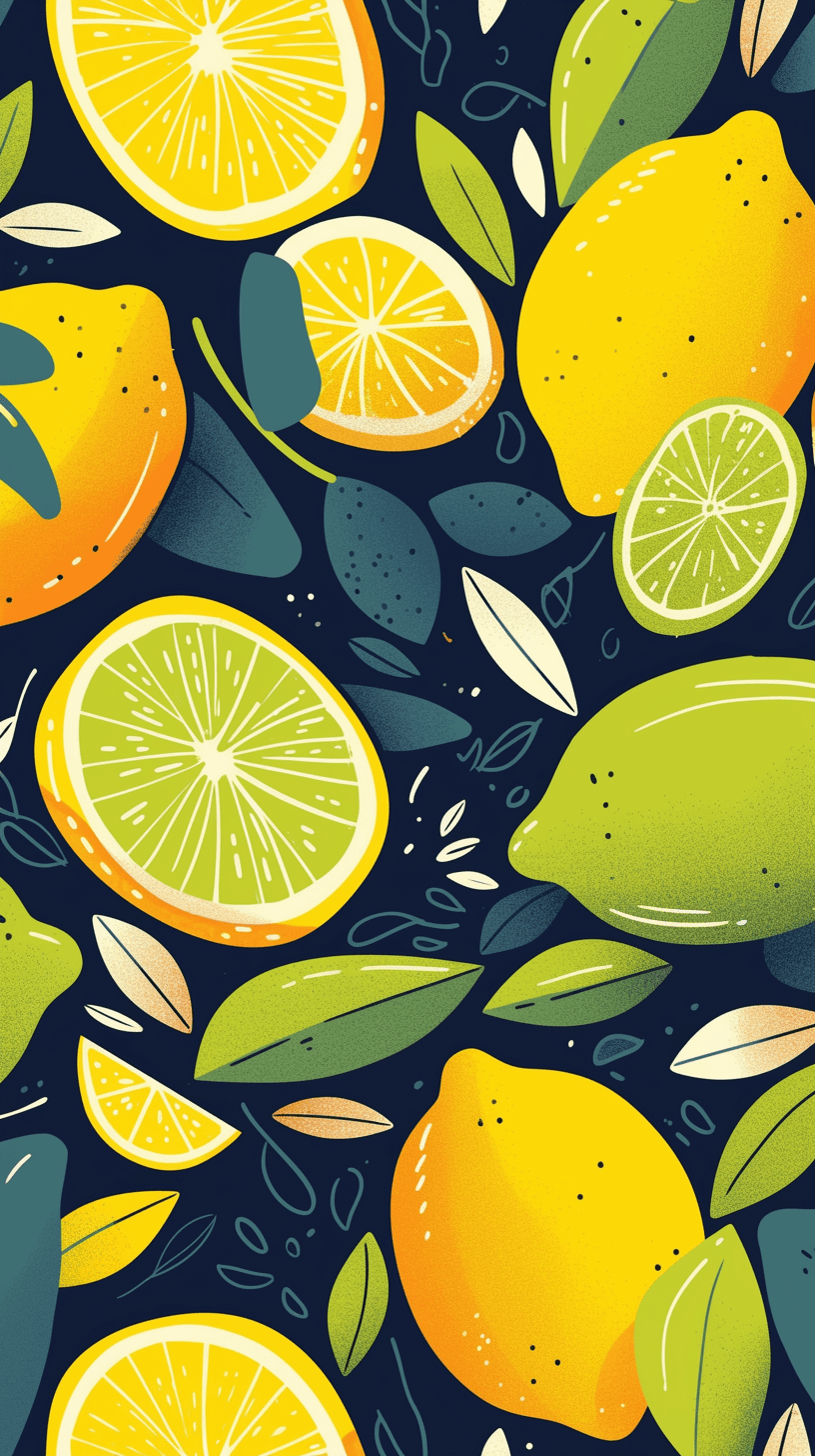 Lemon Picnic original repeating artwork
