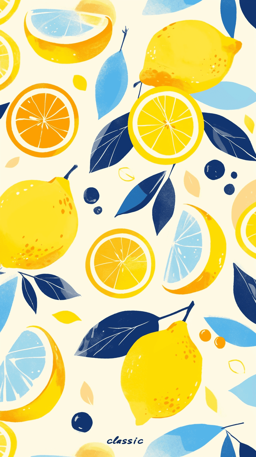 Lemon Pastel original repeating artwork
