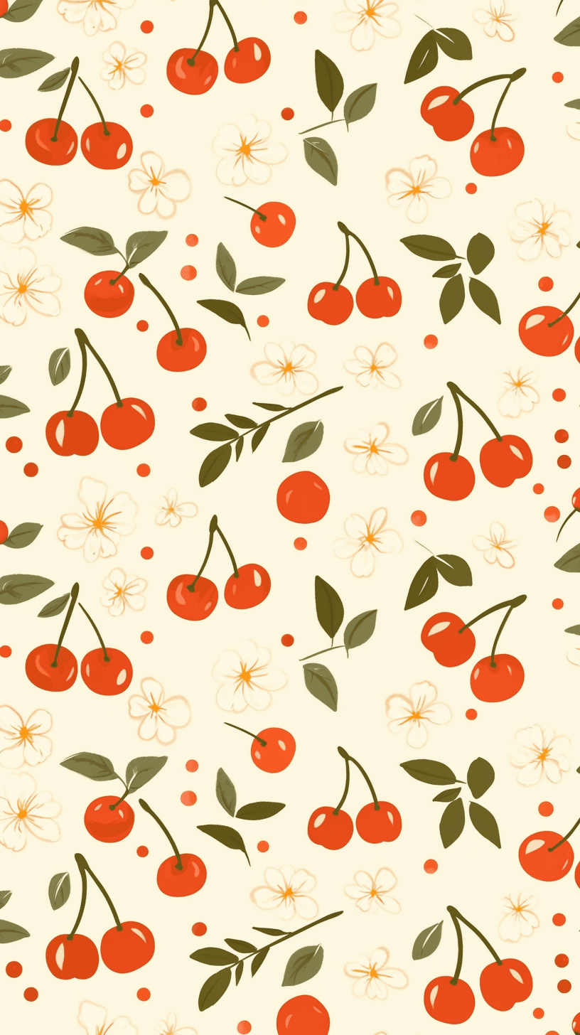 Retro Cherry Festival original repeating artwork