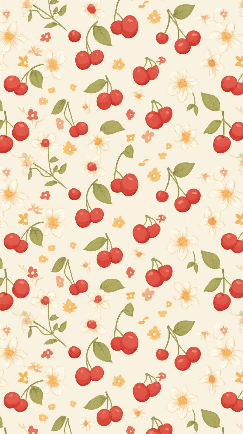 Retro Cherry Slide original repeating artwork