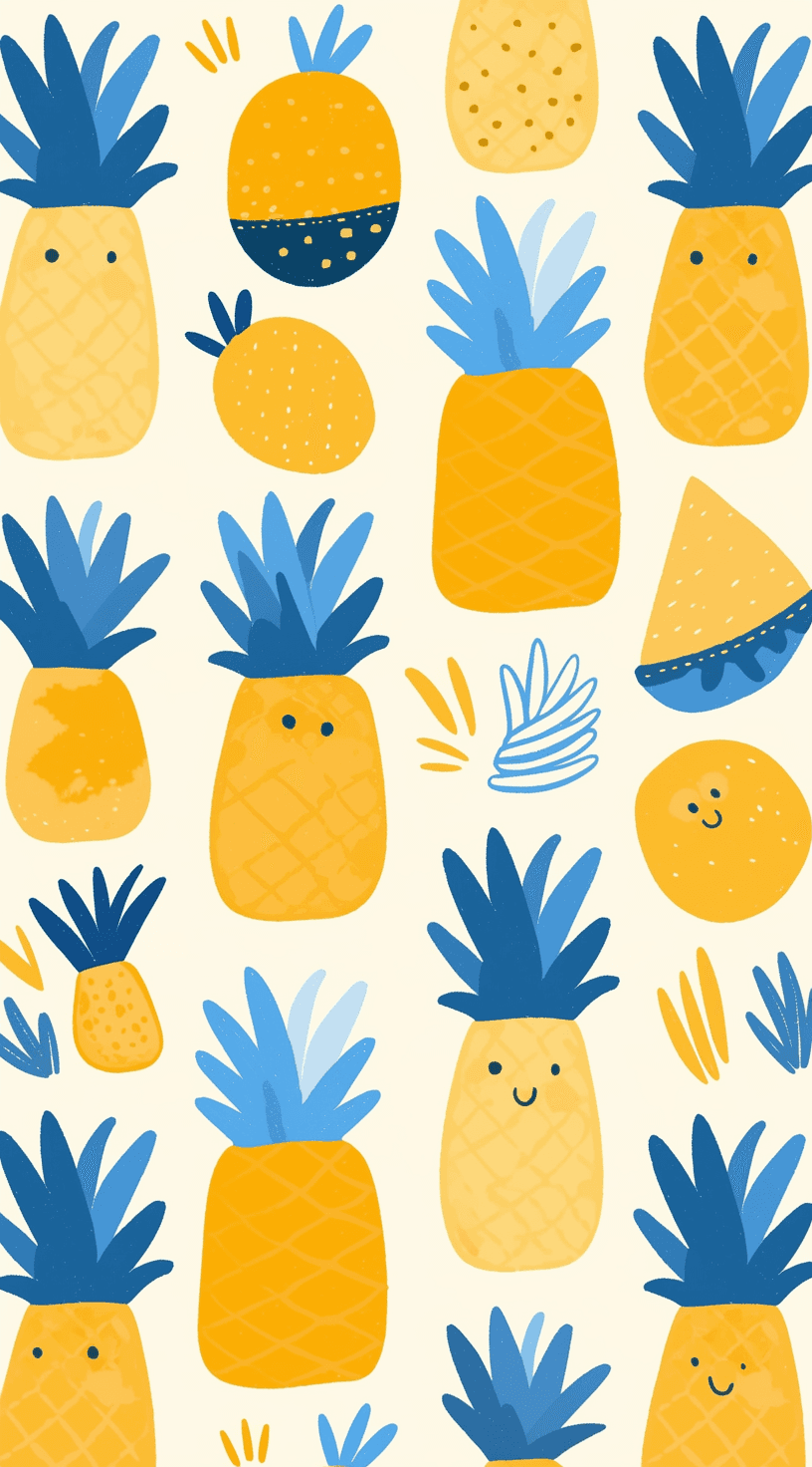 Pineapple Midnight original repeating artwork