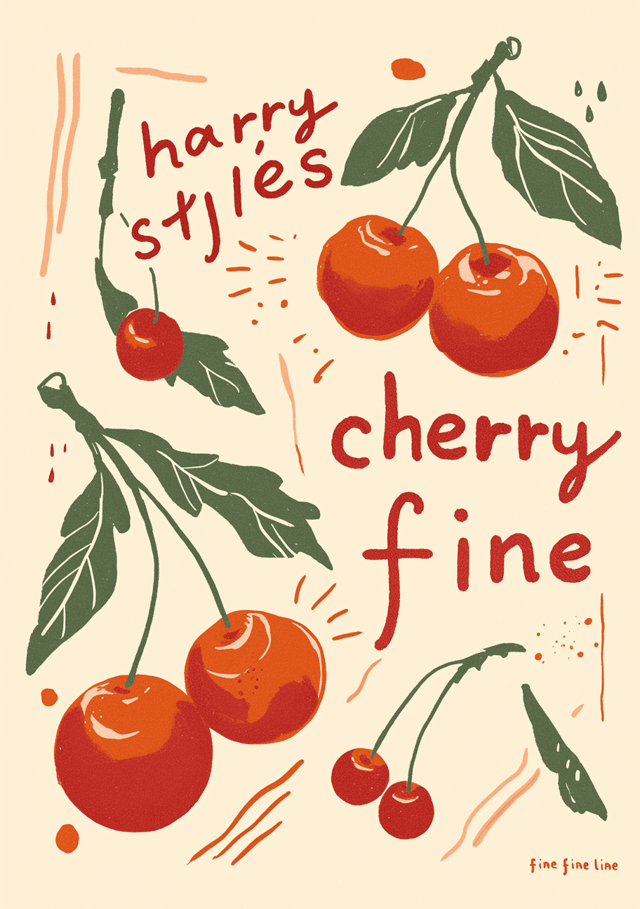 Retro Cherry Zoom original repeating artwork