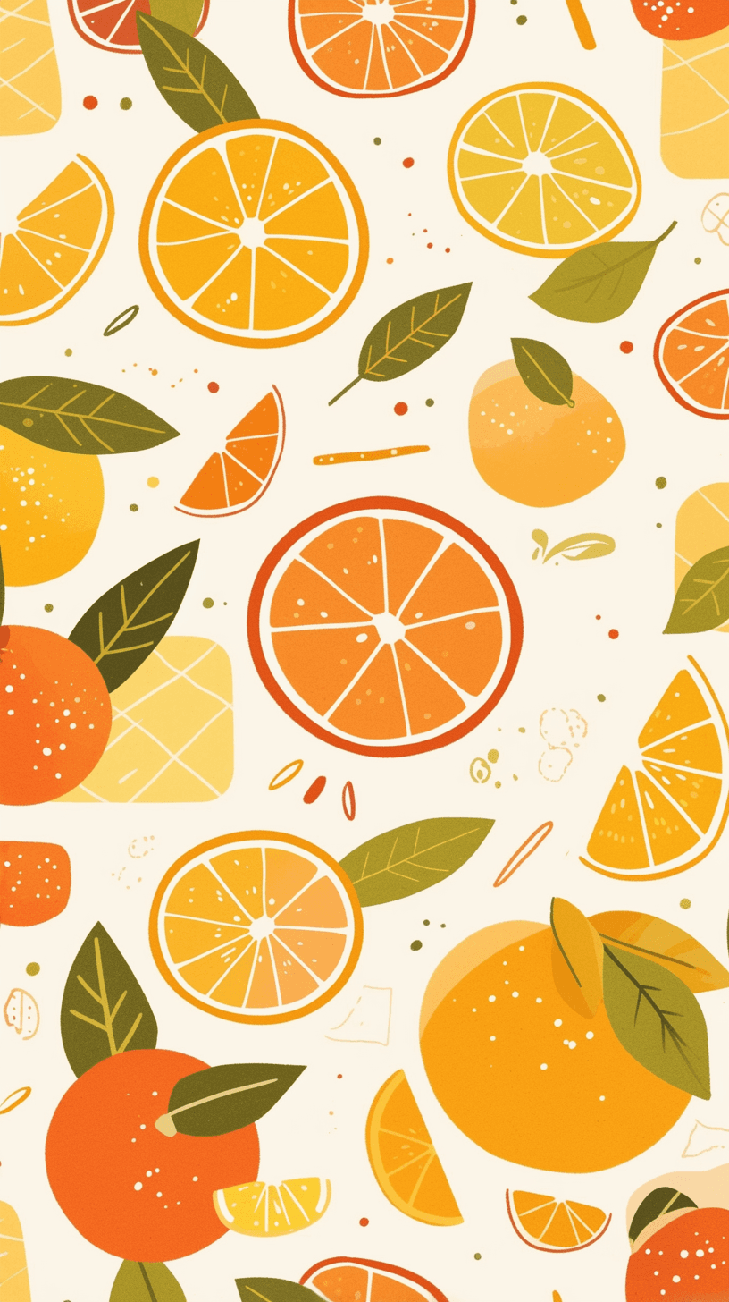 Orange Pals original repeating artwork