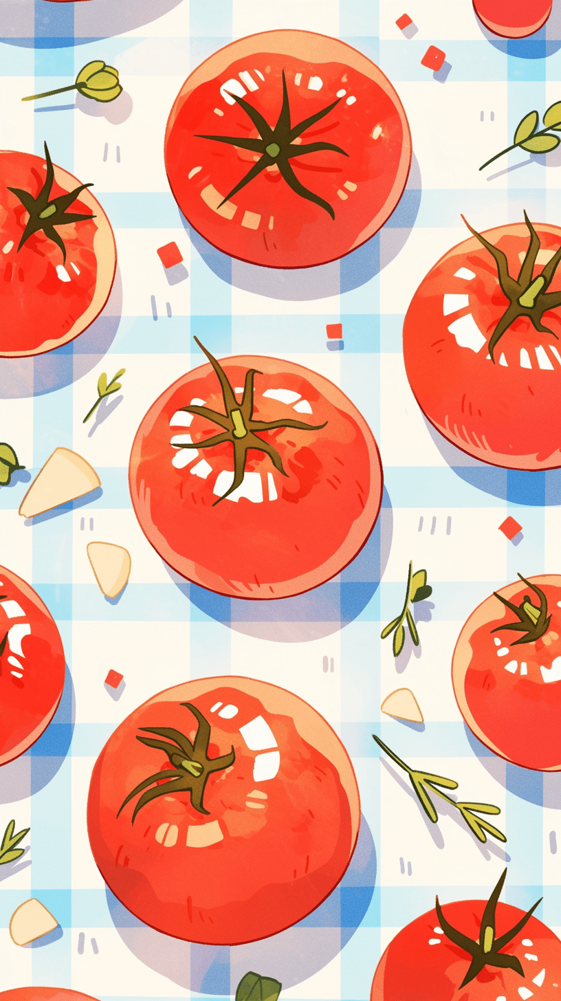 Tomato Rush original repeating artwork