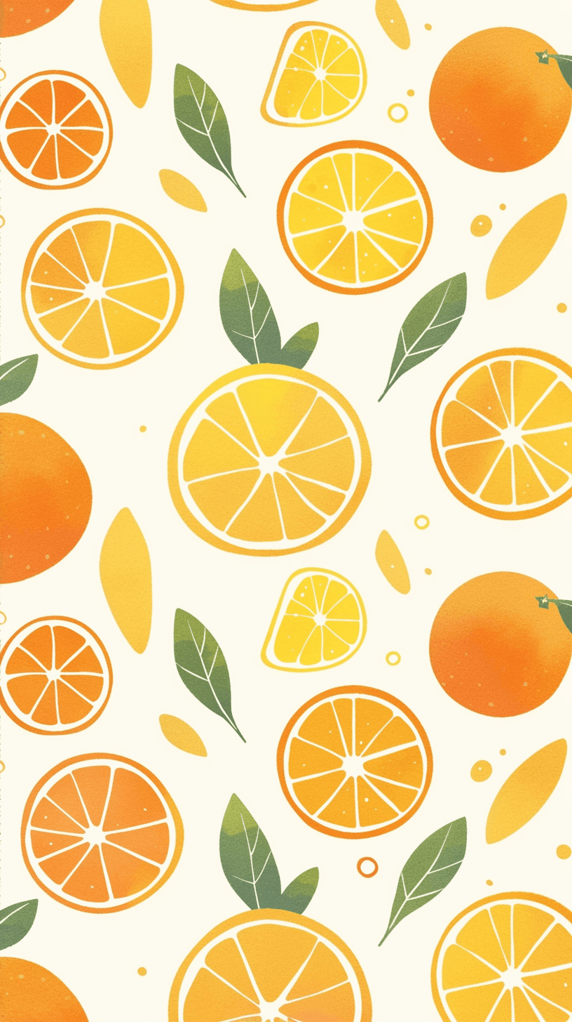 Orange Picnic original repeating artwork