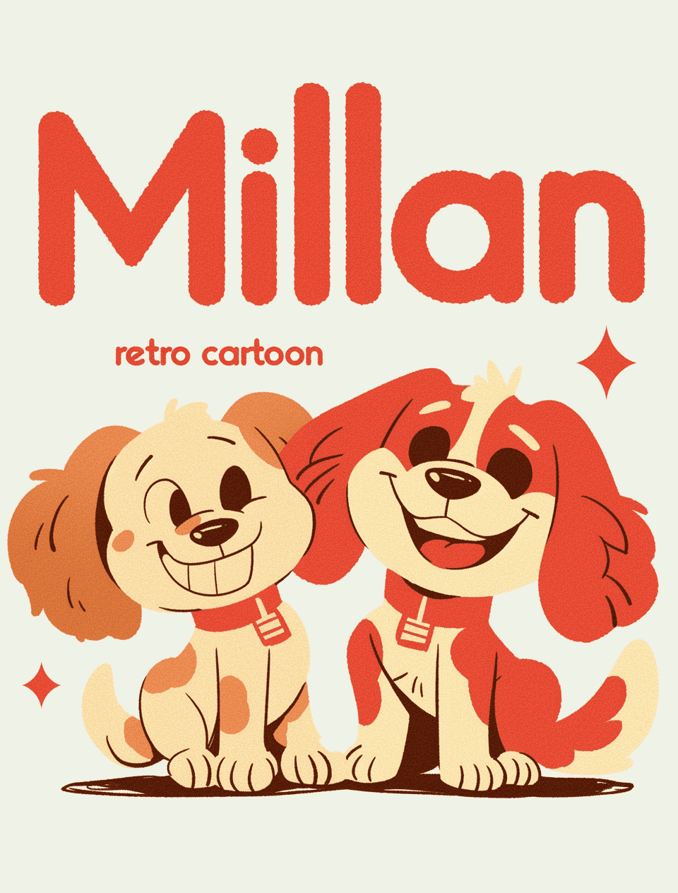 Retro Dog Club original repeating artwork